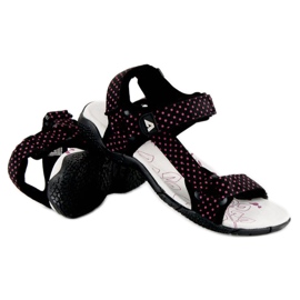 American Club Sandali americani in tessuto con velcro nero 1