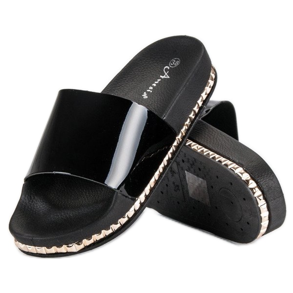 Anesia Paris Pantofole da donna nere nero 2