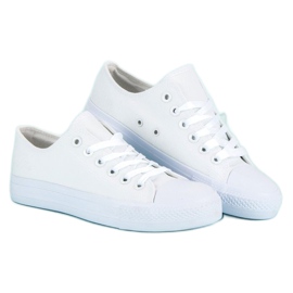 Sneakers bianche con rilegatura bianca 1
