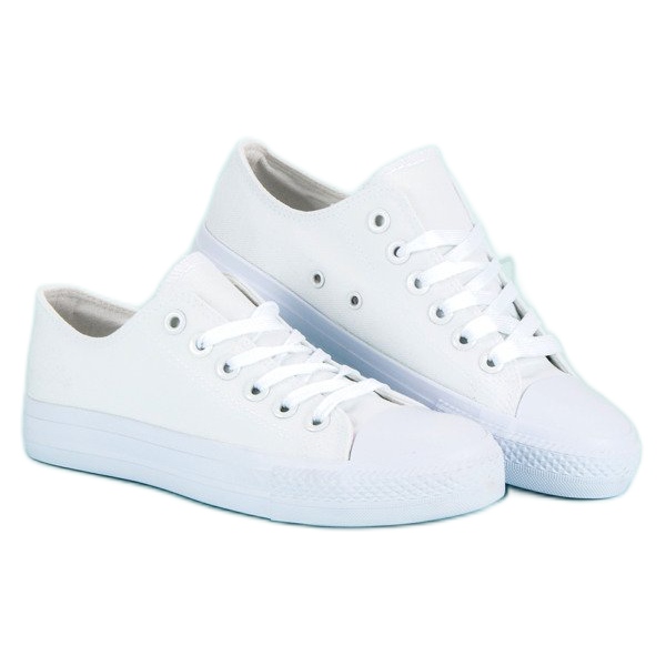 Sneakers bianche con rilegatura bianco 1