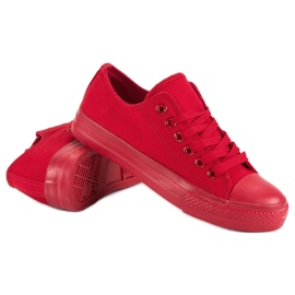 Sneakers rosse con rilegatura rosso 2