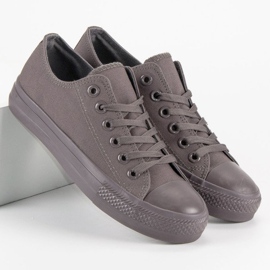 Sneakers Grigio Scuro Su Rilegatura 1