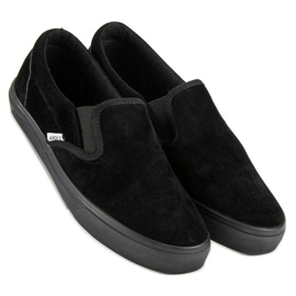 Andy Z Slip-on in camoscio nero 1
