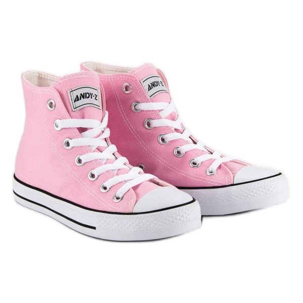 Andy Z Sneakers classiche sopra la caviglia rosa 1