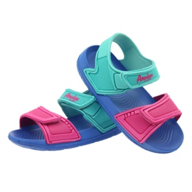 Sandali blu da bambino American Club per l'acqua verde rosa 3