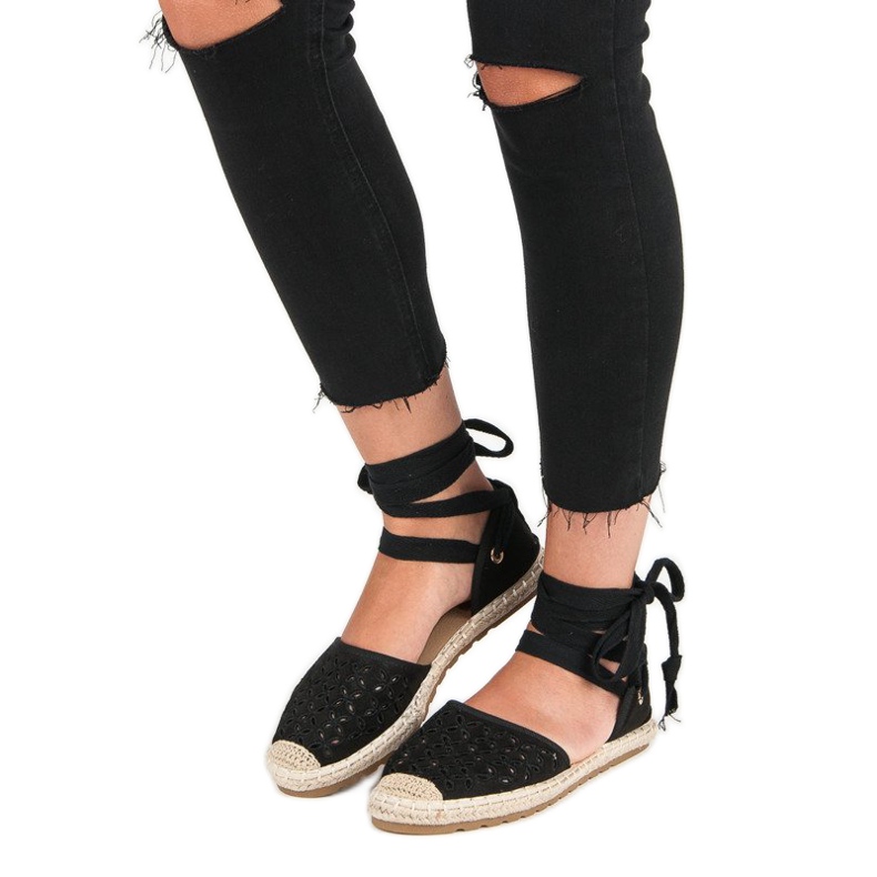Sweet Shoes Espadrillas annodate nero 1
