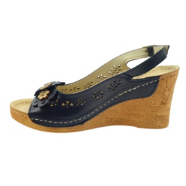 Sandali con zeppa Gregors 648 blu navy 2