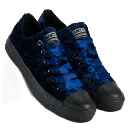 Andy Z Sneakers in velluto blu navy 1