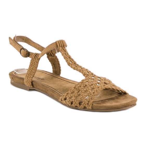 Corina Sandali bassi in tessuto marrone 1