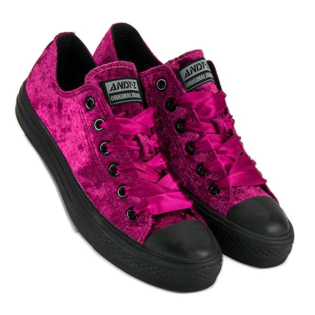 Andy Z Sneakers in velluto fucsia rosa 1