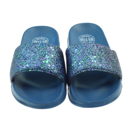 Ciabatte profilate Big Star glitter blu navy 4