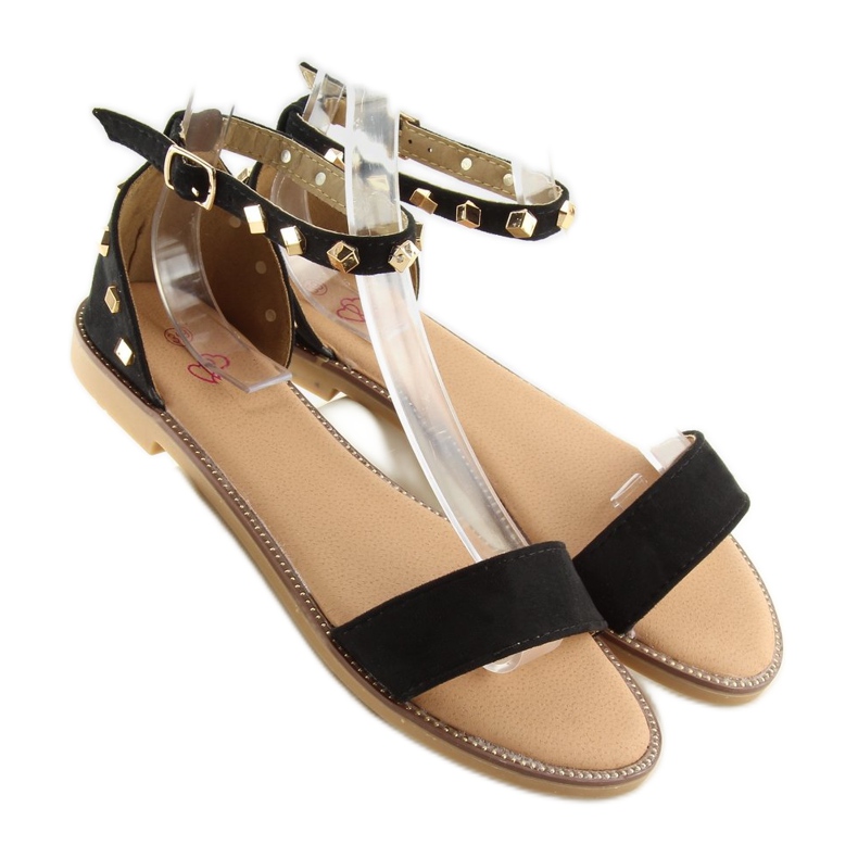 Sandali neri con borchie 117-11 neri nero 2