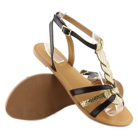 Sandali da donna oro brillano nero 758 nero 1