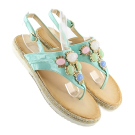 Sandali con pietre di menta 3072 menta blu 2