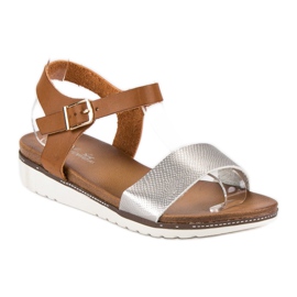 Licean Sandali bassi con fibbia marrone grigio 1