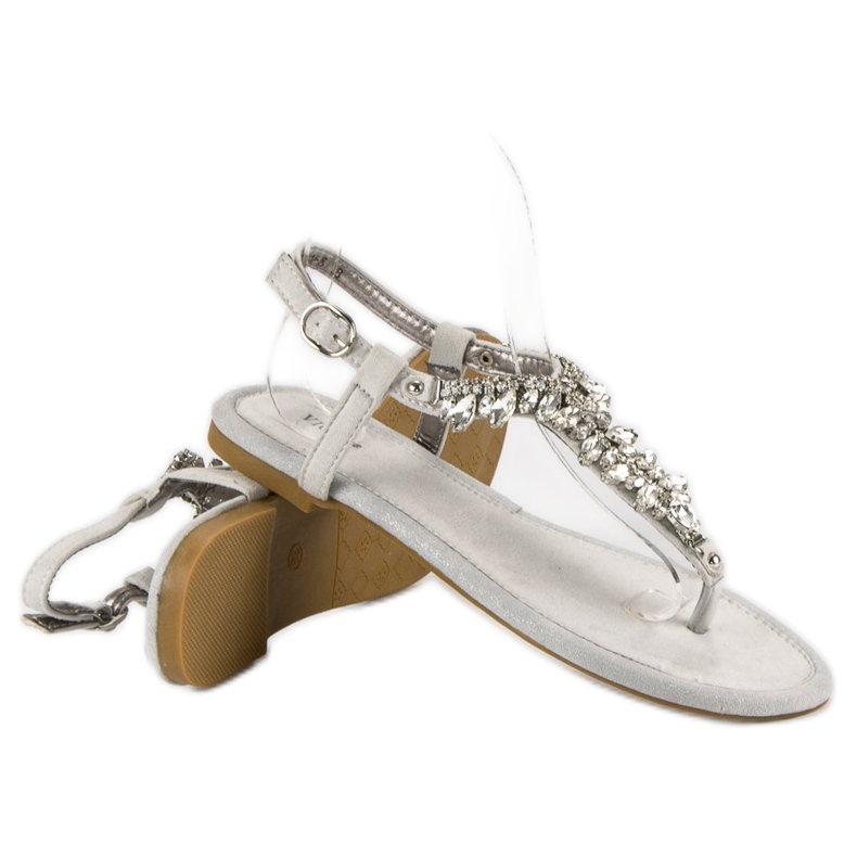 Vices Morse per sandali piatti eleganti grigio 1
