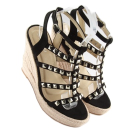 Espadrillas nere su zeppe 3811-17 Nero 2