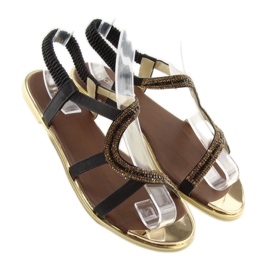 Sandali neri asimmetrici 4157 Nero 2