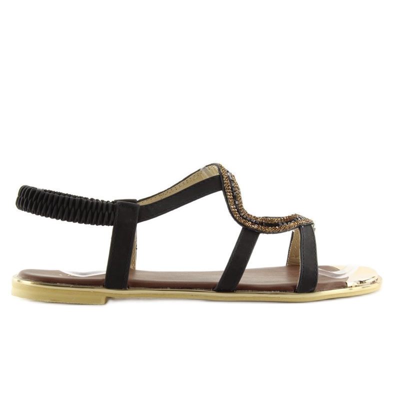 Sandali neri asimmetrici 4157 Nero 1