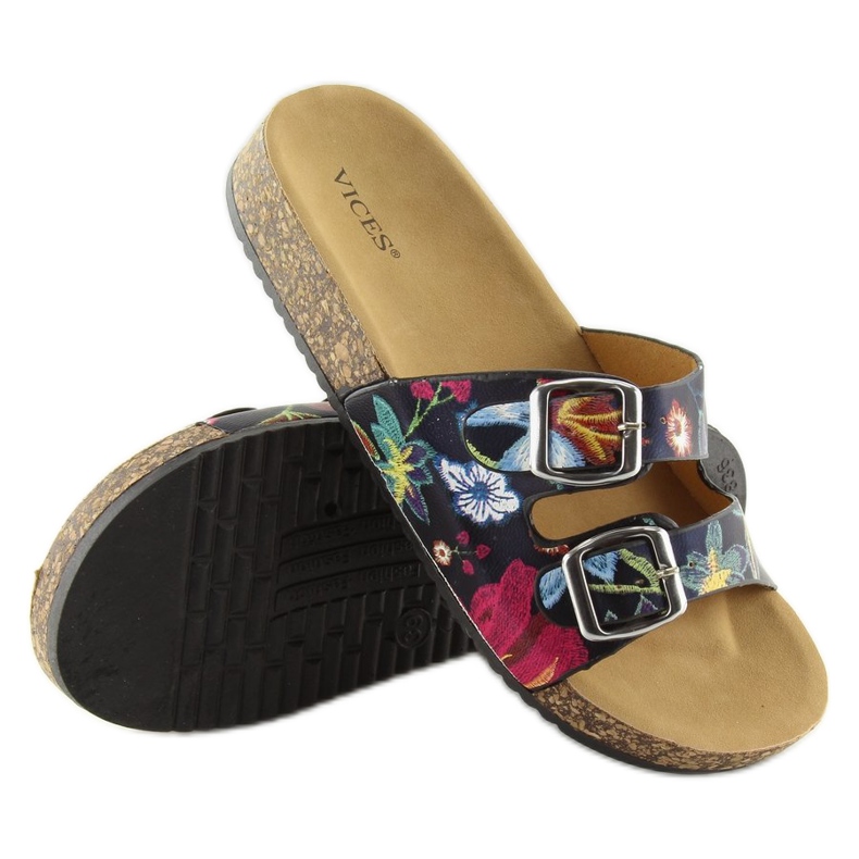 Ciabatte nere con suola in sughero 6231 nero 1