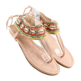 Sandali con perline rosa 8241 Rosa 1