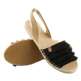 Espadrillas nere stile caraibico 8413 nero 1