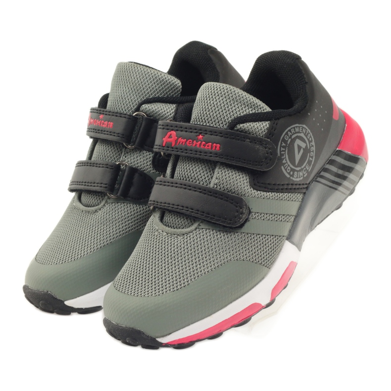 American Club Scarpe sportive americane ADI per bambini 16687 grigie nero grigio rosso 4