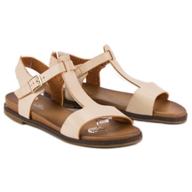 Licean Sandali con fibbia beige 1