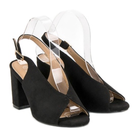 Lovery Sandali alla moda con tacco alto nero 1