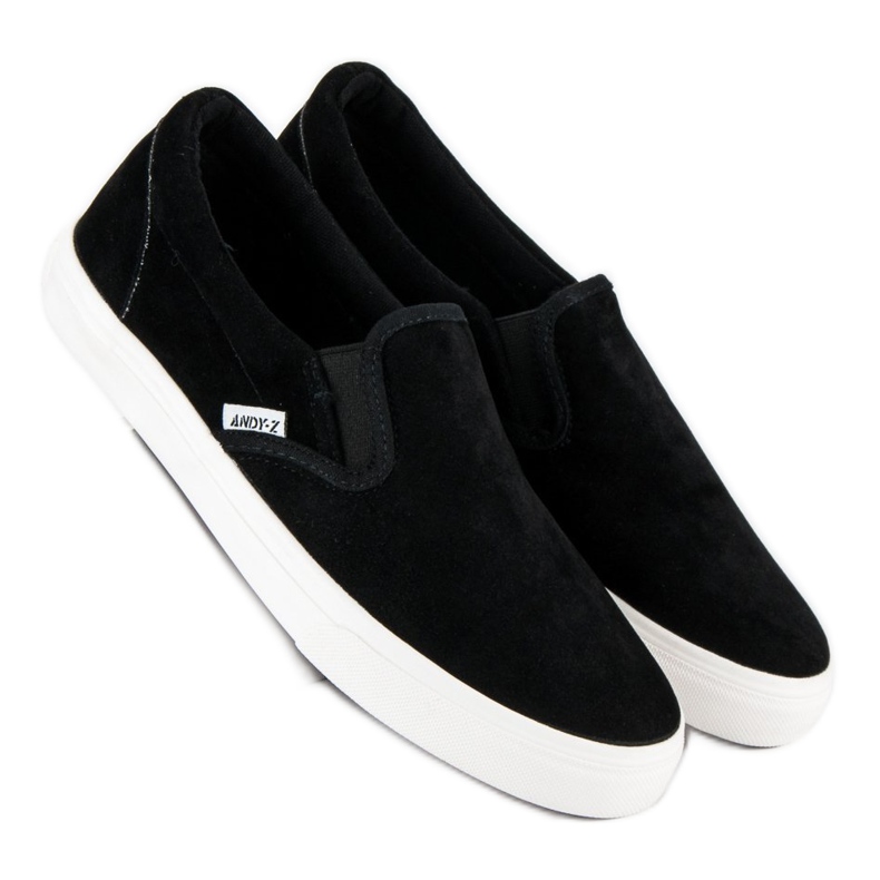 Andy Z Slip-on in camoscio nero 1