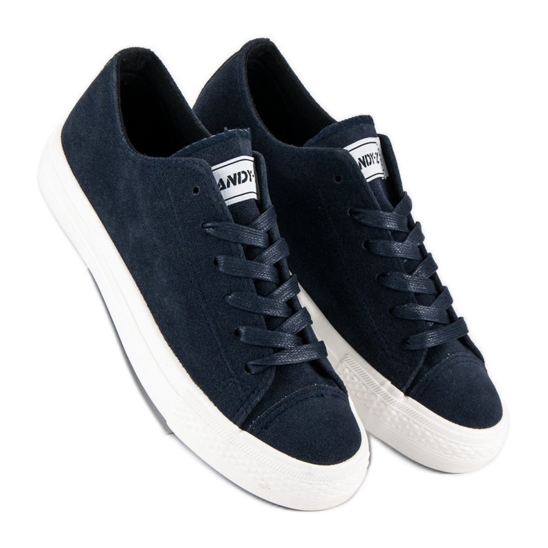 Andy Z Sneakers stringate in camoscio blu 1