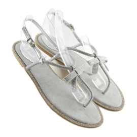 Sandali grigi da donna infradito 17715 Grigio 2