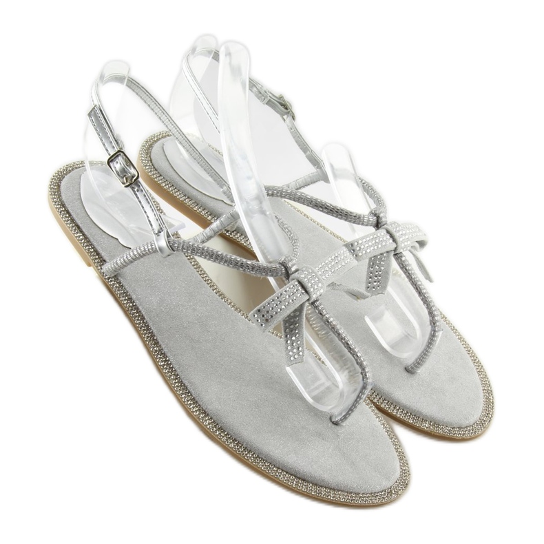 Sandali grigi da donna infradito 17715 Grigio 2