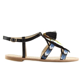Sandali neri in stile Boho LQ-2662 neri nero 2