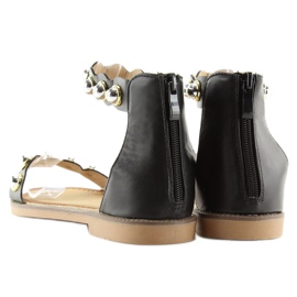 Nero VS-376 Sandali neri alla caviglia 2