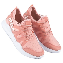 Scarpe sportive alla moda bianca rosa 1