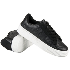 Sneakers nere con stampa serpente nero 1