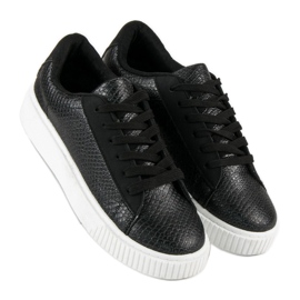 Sneakers nere con stampa serpente nero 2