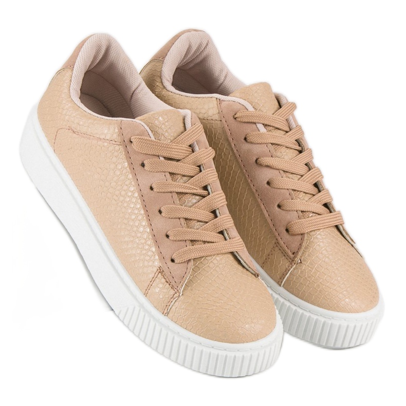 Sneakers marroni con stampa serpente marrone 2