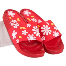 VICES Pantofole Con Fiori rosso 1