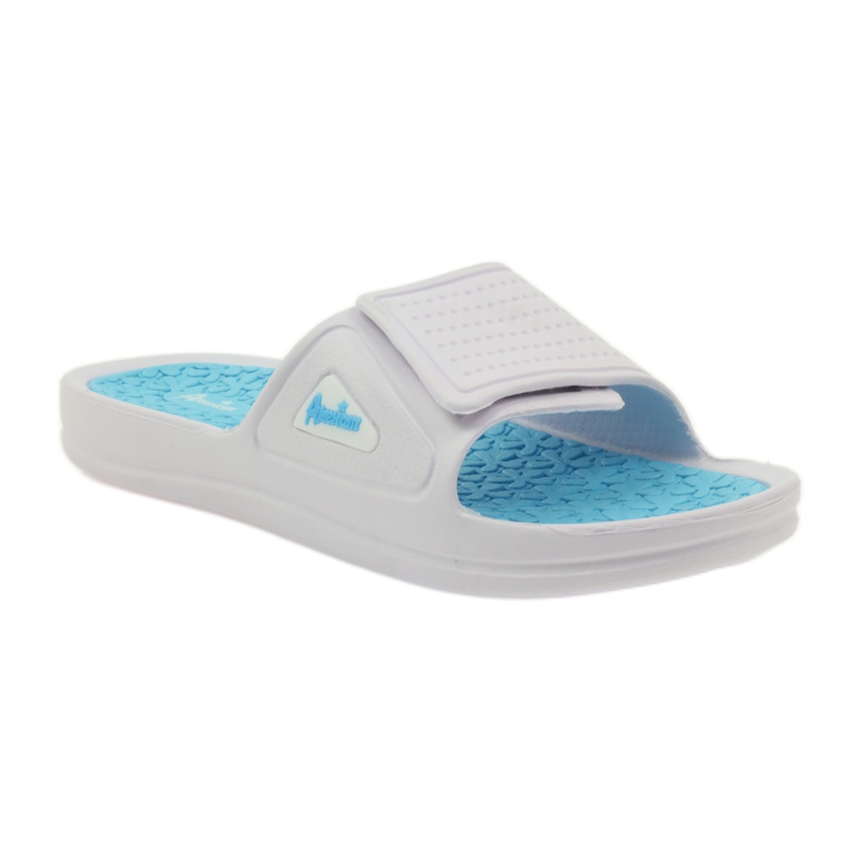 American Club Ciabatte da piscina da donna americane bianco blu 1