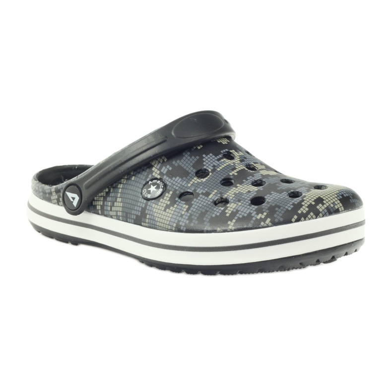 American Club Sandali mimetici con pantofole intasate di Kroks nero grigio verde 1