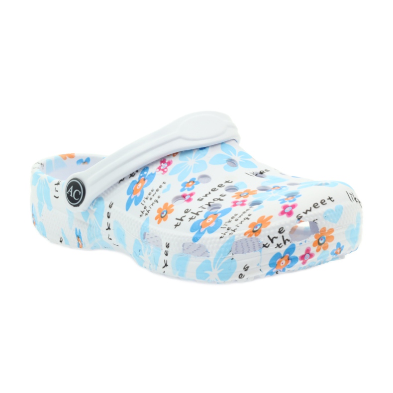 American Club Ciabatte per bambini american crocs bianco blu arancia rosa 1