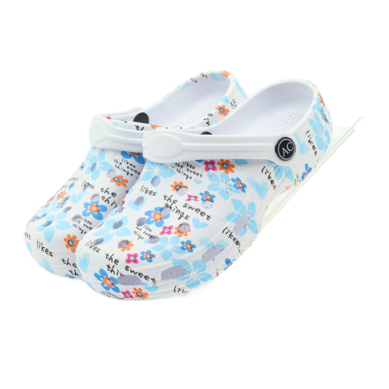 American Club Ciabatte per bambini american crocs bianco blu arancia rosa 4