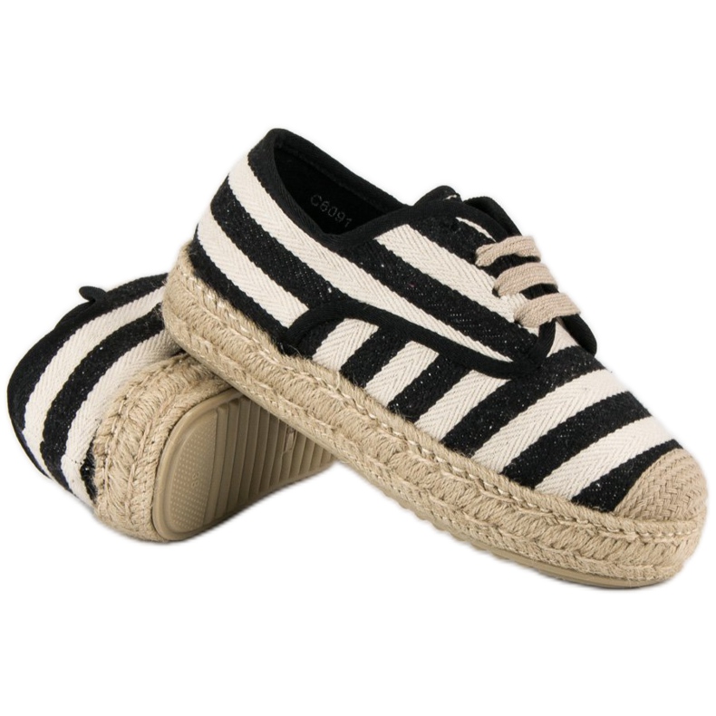 Corina Espadrillas a coste annodate nero marrone 1