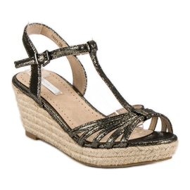 Corina Sandali espadrillas con zeppa grigio 1