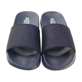 Ciabatte profilate Big Star glitter blu navy 3
