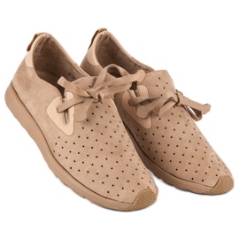 Kylie Slipons in pelle scamosciata traforati marrone 1