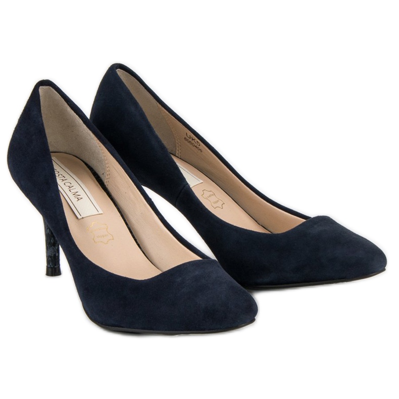 Tacchi in pelle blu navy 1