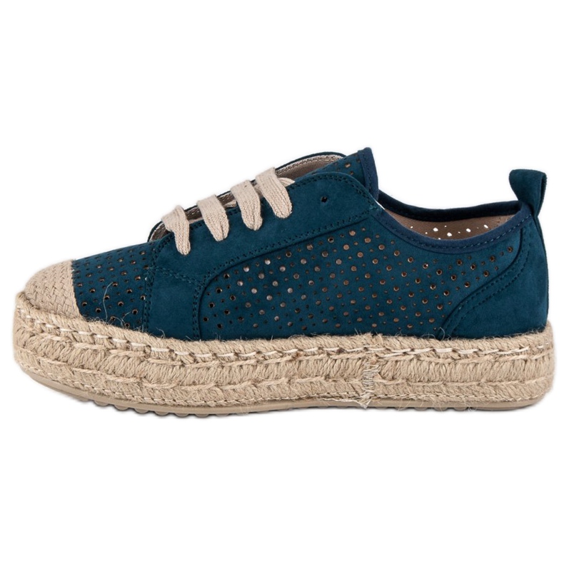 Corina Espadrillas traforate sulla zeppa blu multicolore blu navy 1